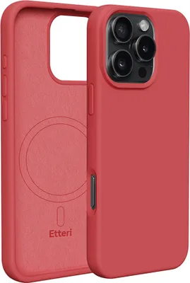 Zdjęcie produktu dla Etteri silikonowy pokrowiec na telefon iPhone 16 Pro Max 6,9" malinowy