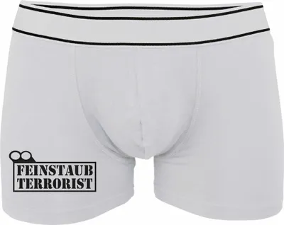 Produktbild von Boxershorts - Mann - Boxer-0034-man-white-v-L - weiß - L - vorn - Feinstaubterrorist - lustiges Motiv - Spruch - Unterwäsche - Unterhose - Freizeit - lustig