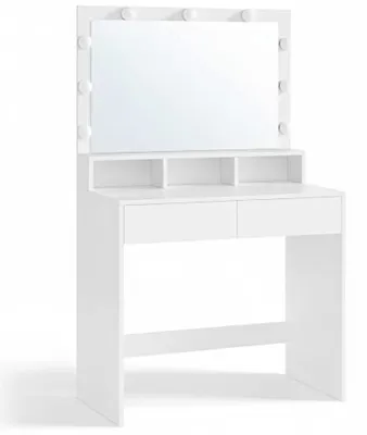 Image de Coiffeuse avec miroir et ampoules LED 80 cm