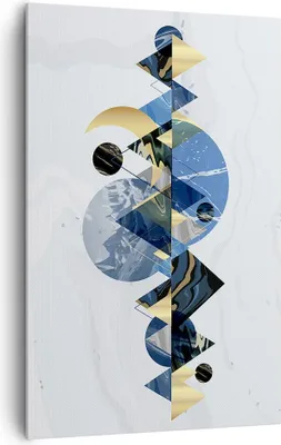 Produktbild von Bild auf Leinwand - Leinwandbild - Einteilig - Abstraktion Geometrisch Berge - 80x120cm - Wand Bild - Wandbilder - Leinwanddruck - Wanddekoration - Leinwand bilder - Wandbild - PA80x120-4814