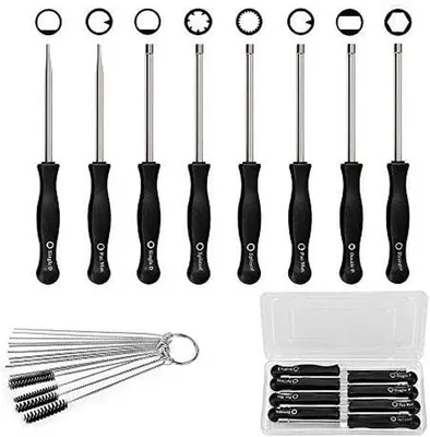 Image de Set de 8 tournevis à carburateur avec outil de nettoyage