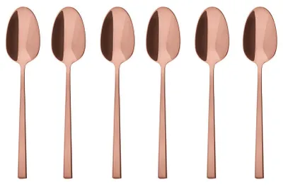 Zdjęcie produktu dla Rock Sambonet Set6Kaffee/Teelöffel Edelstahl/PVD Kupfer 52762CA6
