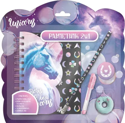 Obrázek produktu pro Diář s visacím zámkem 2v1 + sada nádobí Unicorn 15 Derform