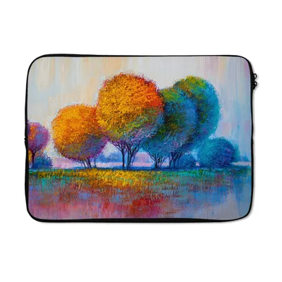 Produktbild von MuchoWow® Laptop Hülle 14 ZollMalerei - Ölgemälde - Natur - Bäume Laptoptasche - Laptoptasche - Stoßsicher - Schutzhaube