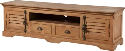 Image de MASSIVMOEBEL24 | Meuble TV TOULOUSE #10 Bois de Manguier Huilé Beige - 200x45x55
