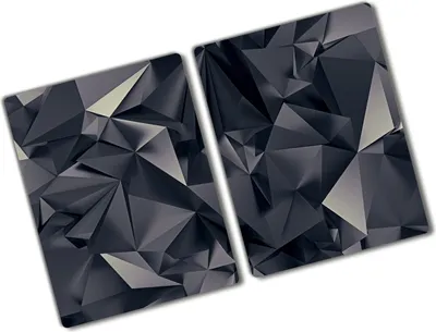 Produktbild von Tulup Glas Herdabdeckplatte - 2x40x52 cm - Glaskeramikkochfeld-Abdeckung Spritzschutz Glasabdeckplatte Kochplattenabdeckung und Schneidebrett - Zweiteilig - Sonstige - Abstraktes - Schwarz