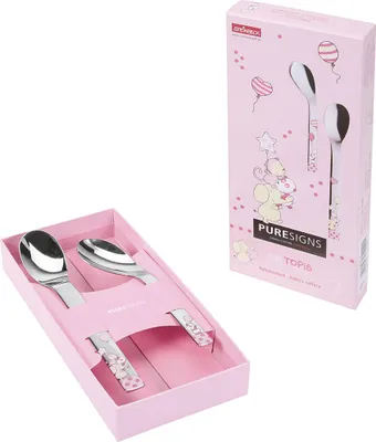 Produktbild von Puresigns Babybesteck One Topis Baby-Set 2  teilig Rosa