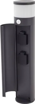 Produktbild von Lucande Sockellampe Corban, grau, Sensor, Steckdosen, IP44