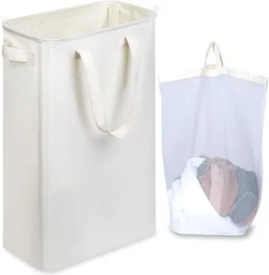 Produktbild von Wäschekorb Wassermatze Beige, 50 Liter, 40x20x60 cm, faltbar, wasserfest, mit abnehmbarem Innenbeutel