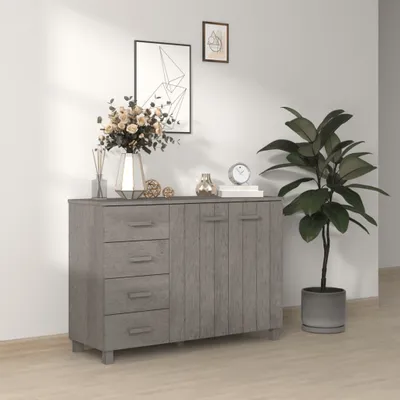 Produktbild von vidaXL Sideboard HAMAR Hellgrau 113x40x80 cm Massivholz Kiefer