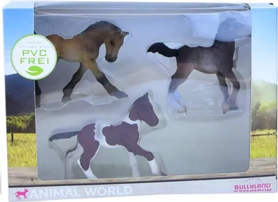 Immagine prodotto di Bullyland Animal World 3 Puledro Quarter Horse Lipizzano Trakehner Senza PVC Bambini