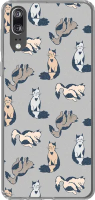 Produktbild von MuchoWow® Handyhülle Schutzhülle Hülle für Telefoonhoesje Huawei P20 Muster - Katze - Herz - Jungen - Mädchen - Kinder - Kind Silikon Softcase Handy Hülle - Hardcover