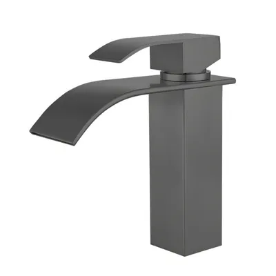 Produktbild von AIORBER Hochwertiger Wasserhahn aus Edelstahl, Modernes Design, Badarmatur, Waschbecken Armatur, Mischbatterien Waschtischarmatur, Grau