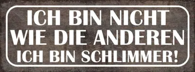 Produktbild von vianmo Holzschild 10x27 cm bin nicht wie andere schlimmer