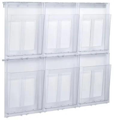Produktbild von Prospekthalter Placativ Wandset 6 x A4 quer glasklar