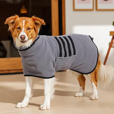 Produktbild von Schnell trocknender Bademantel für Hunde aus Mikrofaser, geeignet für große Hunde