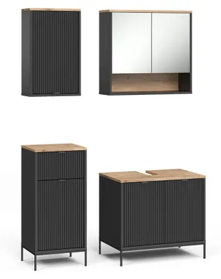 Imagen del producto de Conjunto de muebles de baño Vicco Eliza /Roble vikingo 4 piezas, Model 71946