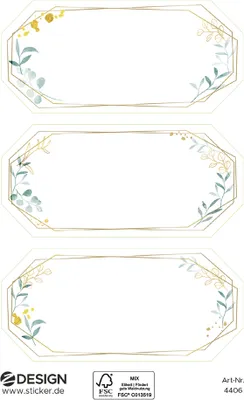 Produktbild von ZDesign HOME Haushalts-Etiketten mit Zierrahmen achteckig 3 Blatt à 3 Sticker