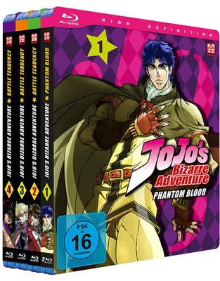 Produktbild von Jojos Bizarre Adventure Part 1 & 2 (BR) Bundle Phantom Blood & Battle Tendency, Gesamtausg. 4Disc - AV Vision - (Blu-ray Video / Anime)
