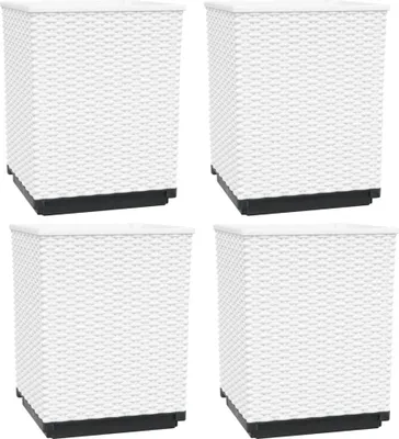 Produktbild von vidaXL Pflanzkübel 4 Stk. Weiß 30x30x37 cm Polypropylen