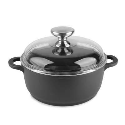 Produktbild von TOPF Aluminium Induktion Kochtopf Suppentopf Deckel Grau AMBITION Taurus 2,3 L