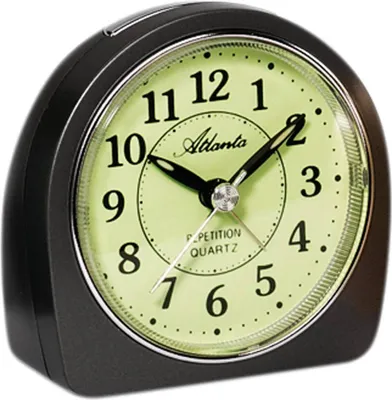 Produktbild von Atlanta 1586/4 Wecker Quarz analog anthrazit leise ohne Ticken mit Licht Snooze
