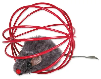 Obrázok produktu pre TRIXIE Mouse in a Wire Ball, Mačka, Viacfarebný, Polyester, 6 cm