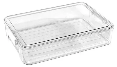 Aufbewahrungsbox A4, 4er-Set, 34×22×6,5 cm, Klickdeckel, transparent