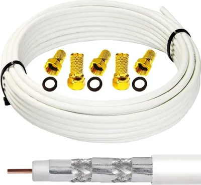 Produktbild von Koaxialkabel 75 Ω 135 dB Meterware SAT Kabel UHD 4K HD - 1 Meter Weiß HD Receive