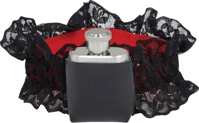 Productafbeelding van Bristol Novelty uniseks beenband met fleshouder, model BN1151 (one size) (zwart/zilver)