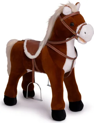 Produktbild von Pink Papaya Stehpferd zum draufsitzen | 60cm Spielpferd zum Reiten | Pferd zum Reiten für Kinder mit Sound | Sattel Pferd - Max