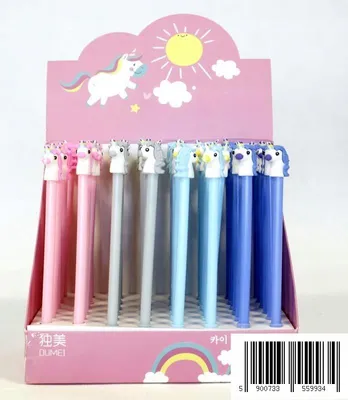 Produktbild von Einhorn Kugelschreiber Bunt - Unicorn Stift für Schule & Büro Mädchen Schrein