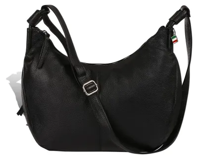 Image de Sac à bandoulière pour femme Florence, en cuir noir, dimensions 43 x 10 x 27 cm, référence D2OTF192S1
