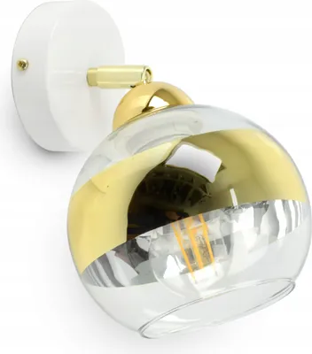 Produktbild von LUXOLAR - Wandlampe Weiß-Gold E27 60 W - Wandleuchte Innen Schwenkbar für Wohnzimmer, Küchen - Wandbeleuchtung