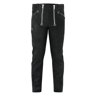 Produktbild von Bohmberg Zimmermann Herren Lederhose (Regular Waist) - Zunfthose echtes Rinds Leder Nubuk, Baumwollinnefutter, Schwarz Gr.34
