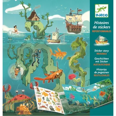 Immagine prodotto di Tavole con adesivi riposizionabili Avventure in mare, Djeco