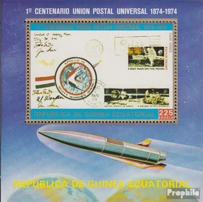 Produktbild von Briefmarken Äquatorialguinea 1974 Mi Block109 (kompl.Ausg.) postfrisch 100 Jahre Weltpostverein