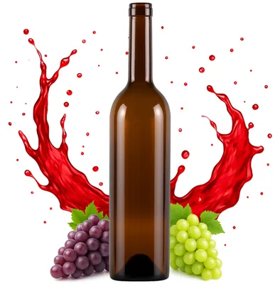 Obrázek produktu pro Skleněná Láhev Bordeaux 750 ml – Tmavé Sklo na Víno, Likéry a Šťávy, Elegantní a Opakovaně Použitelná