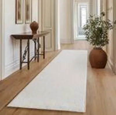 Obrázek produktu pro Bouclé Teppich für Wohnzimmer Schlafzimmer Büro weich pflegeleicht strapazierfähig vielseitig kombinierbar , Größe : 80 x 150 cm , Farbe : Creme-1