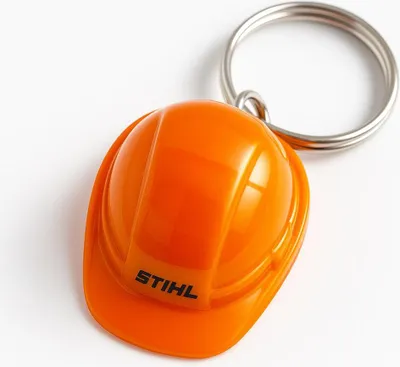 Produktbild von Stihl Schlüsselanhänger Helm Schutzhelm Orange Miniatur Minihelm