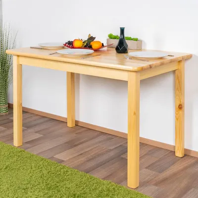 Produktbild von Moderner Tisch aus massivem Kiefernholz, natur, 120 cm breit, 75 cm tief, 75 cm hoch
