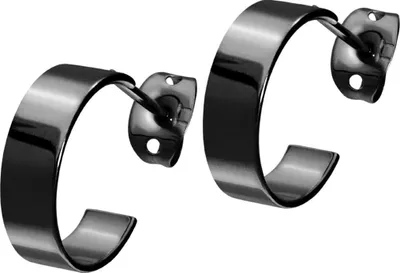 Produktbild von Titan Ohrstecker HALBKREIS Schwarz Innendurchmesser: 12 mm