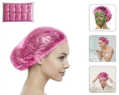 Image de Bonnet de douche jetable professionnel rouge pour soins capillaires, productTiles.product.images.aiGenerated