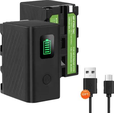 Immagine prodotto di Batteria di ricambio, capacità 6000 mAh, ricaricabile, 2 batterie