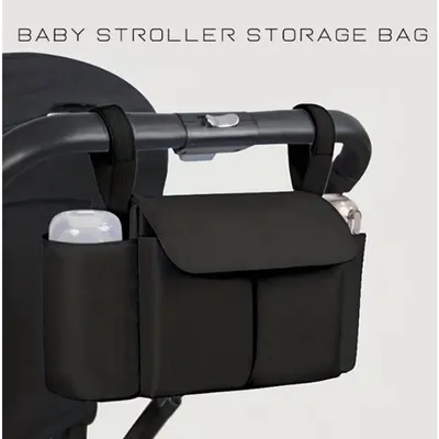 Produktbild von Kinderwagen Organizer mit Beißring - Kinderwagentasche Buggy Tasche Wickeltasche mit Flaschenhalter