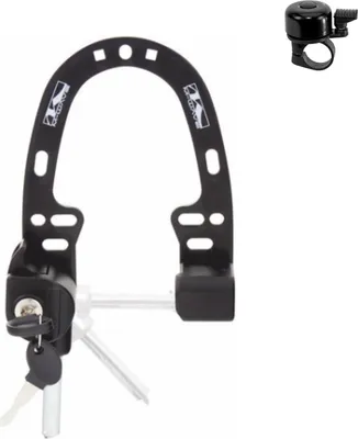 Immagine prodotto di M-Wave Booster lucchetto per bicicletta multifunzionale colore nero incl. campanello per bicicletta