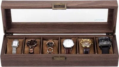 Produktbild von Famanu Uhrenkasten mit Glasdeckel - Schwarz