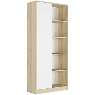 Produktbild von Framire Regal-Schrank mit Fächern 180 x 80 cm, Modell MODERN B5, Sonoma Weiß