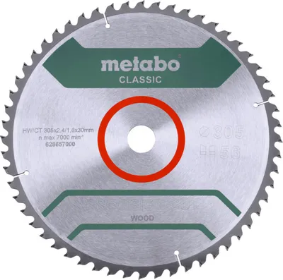 Zdjęcie produktu dla Metabo 628657000, Płyta wiórowa, Twarde drewno, MDF, Sklejka, Miękkie drewno, 30,5 cm, 3 cm, 1,6 mm, -5°, 1 szt.