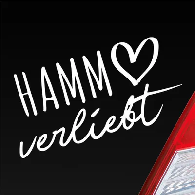 Produktbild von Auto Aufkleber Hamm verliebt Herz Stadt Heimat Liebe Car 19x10 cm Weiss Glanz Sticker Heckscheibenaufkleber